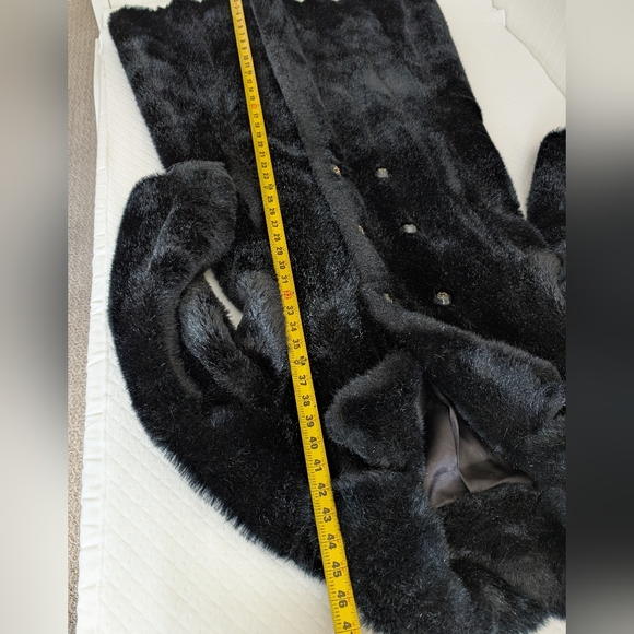 Royal Minke by Hillmoor Faux Mink Fur Coat Full Length Black, Pockets size M/L - Picture 6 of 10